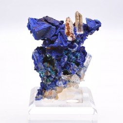 Azurite psm tétraèdrite et quartz - Mine à Giraud (La Gardette), Isère, France