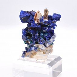 Azurite psm tétraèdrite et quartz - Mine à Giraud (La Gardette), Isère, France