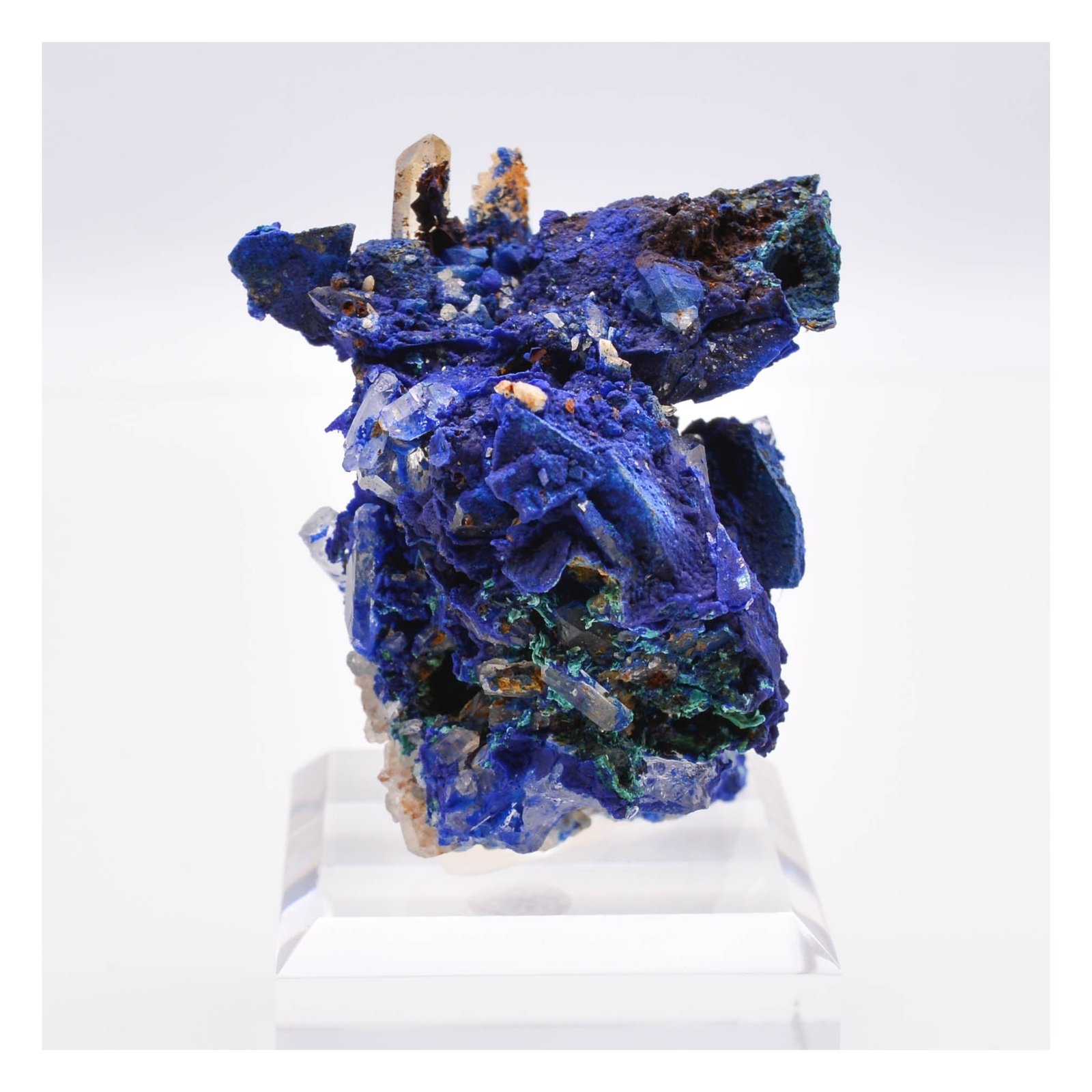 Azurite psm tétraèdrite et quartz - Mine à Giraud (La Gardette), Isère, France