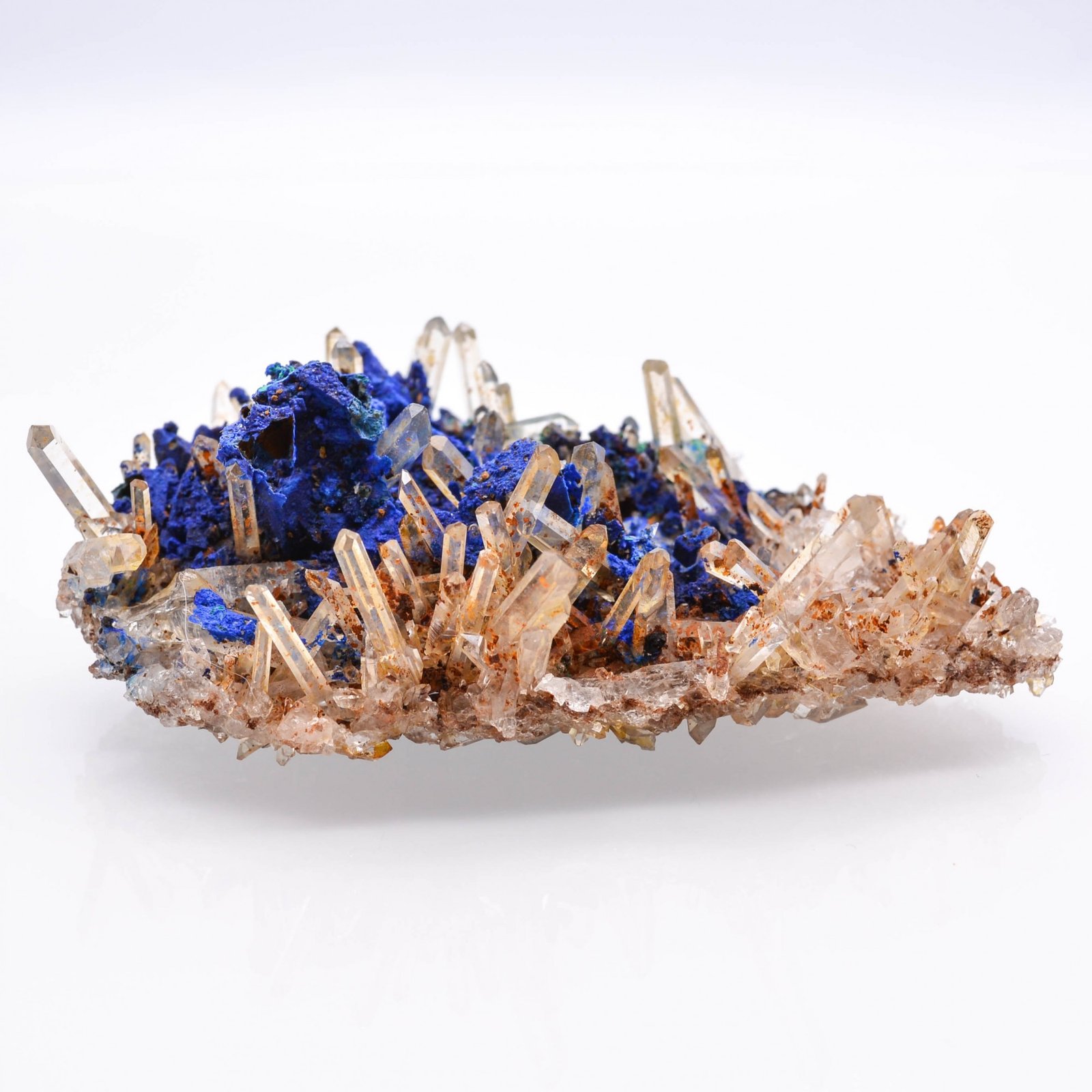 Azurite psm tetrahedrite and quartz - Mine à Giraud (La Gardette), Isère, France