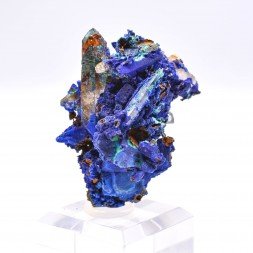 Azurite psm tétraèdrite et quartz - Mine à Giraud (La Gardette), Isère, France