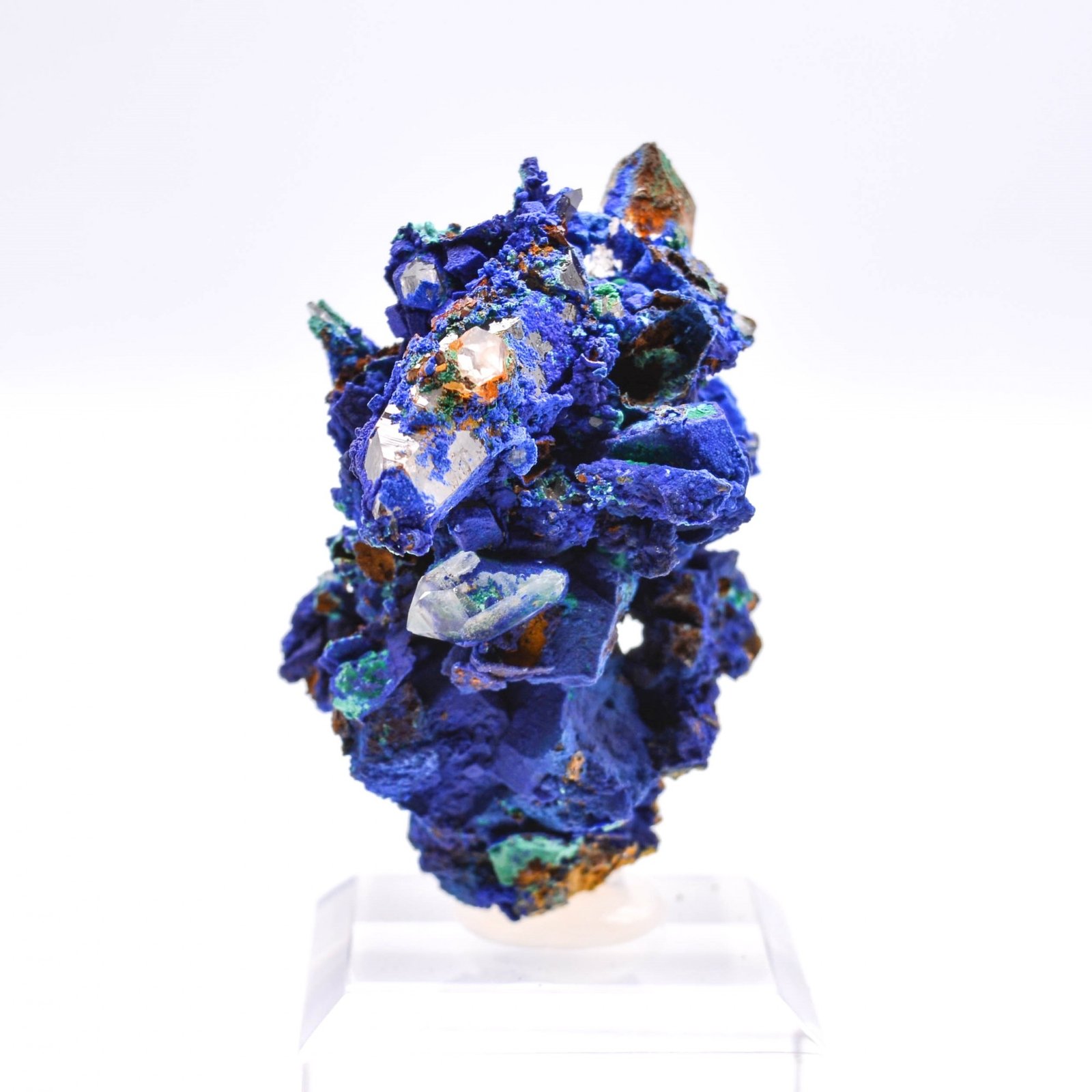 Azurite psm tétraèdrite et quartz - Mine à Giraud (La Gardette), Isère, France