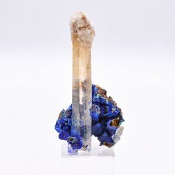 Quartz and azurite psm tetrahedrite - Mine à Giraud (La Gardette), Isère, France