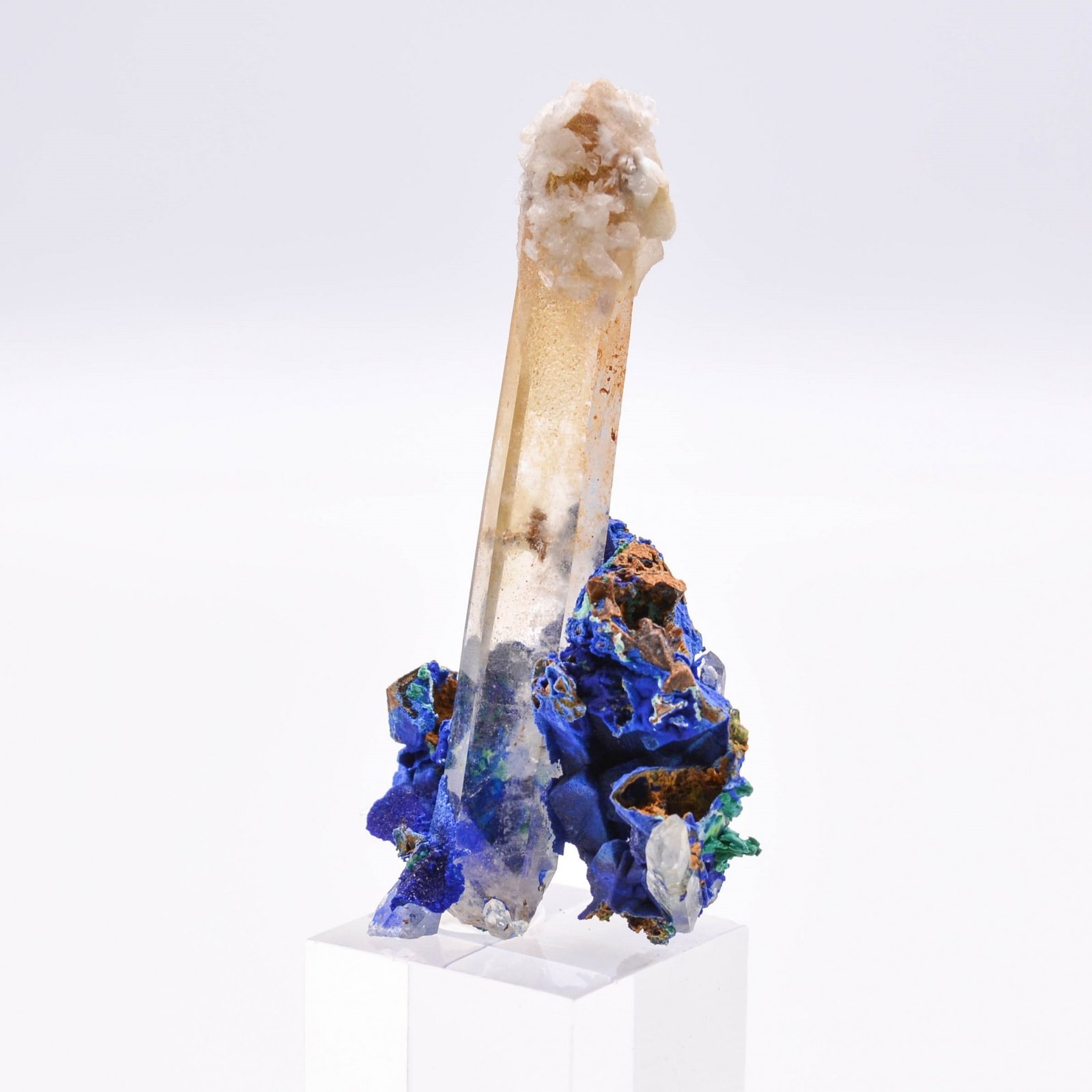 Quartz et azurite psm tétraèdrite - Mine à Giraud (La Gardette), Isère, France