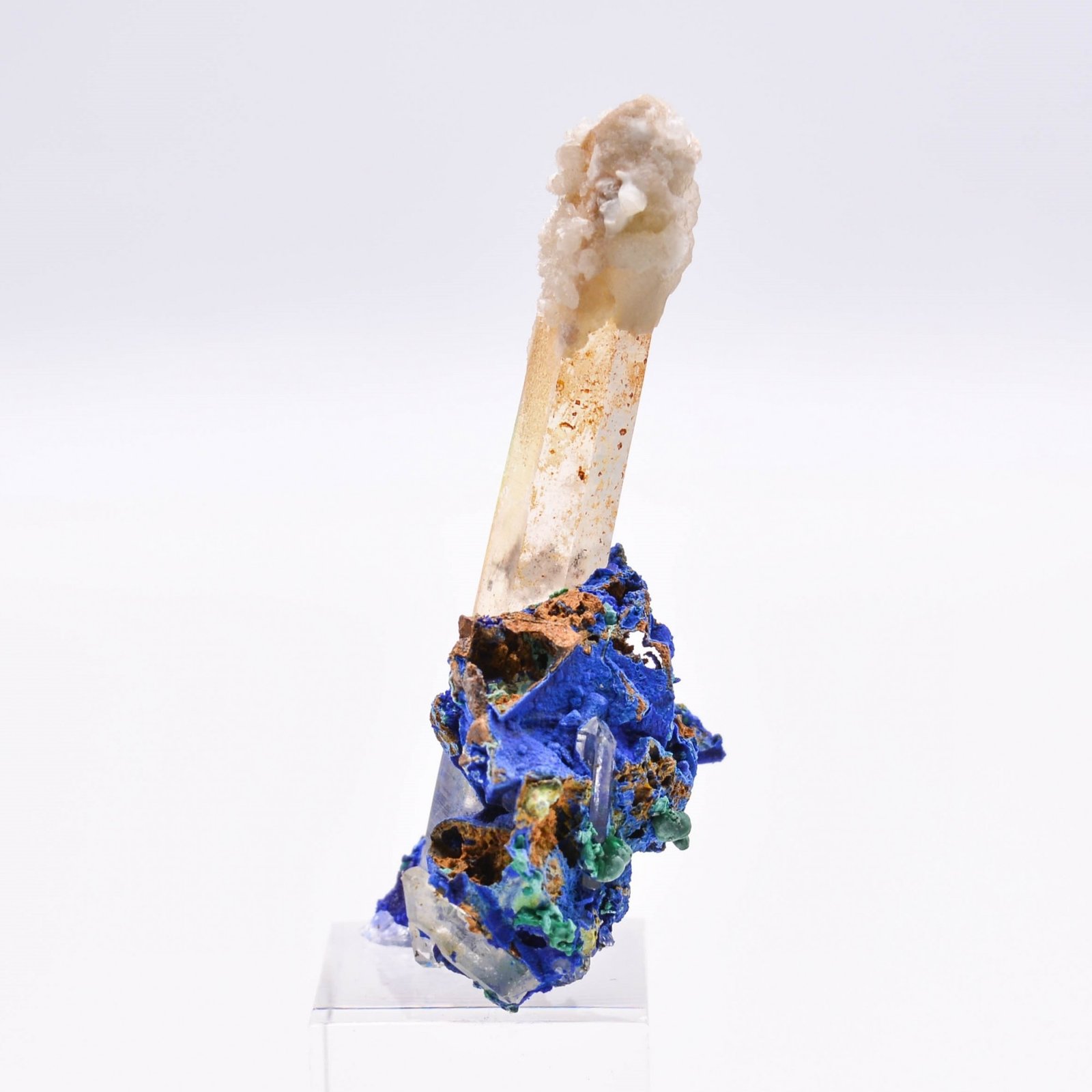 Quartz and azurite psm tetrahedrite - Mine à Giraud (La Gardette), Isère, France