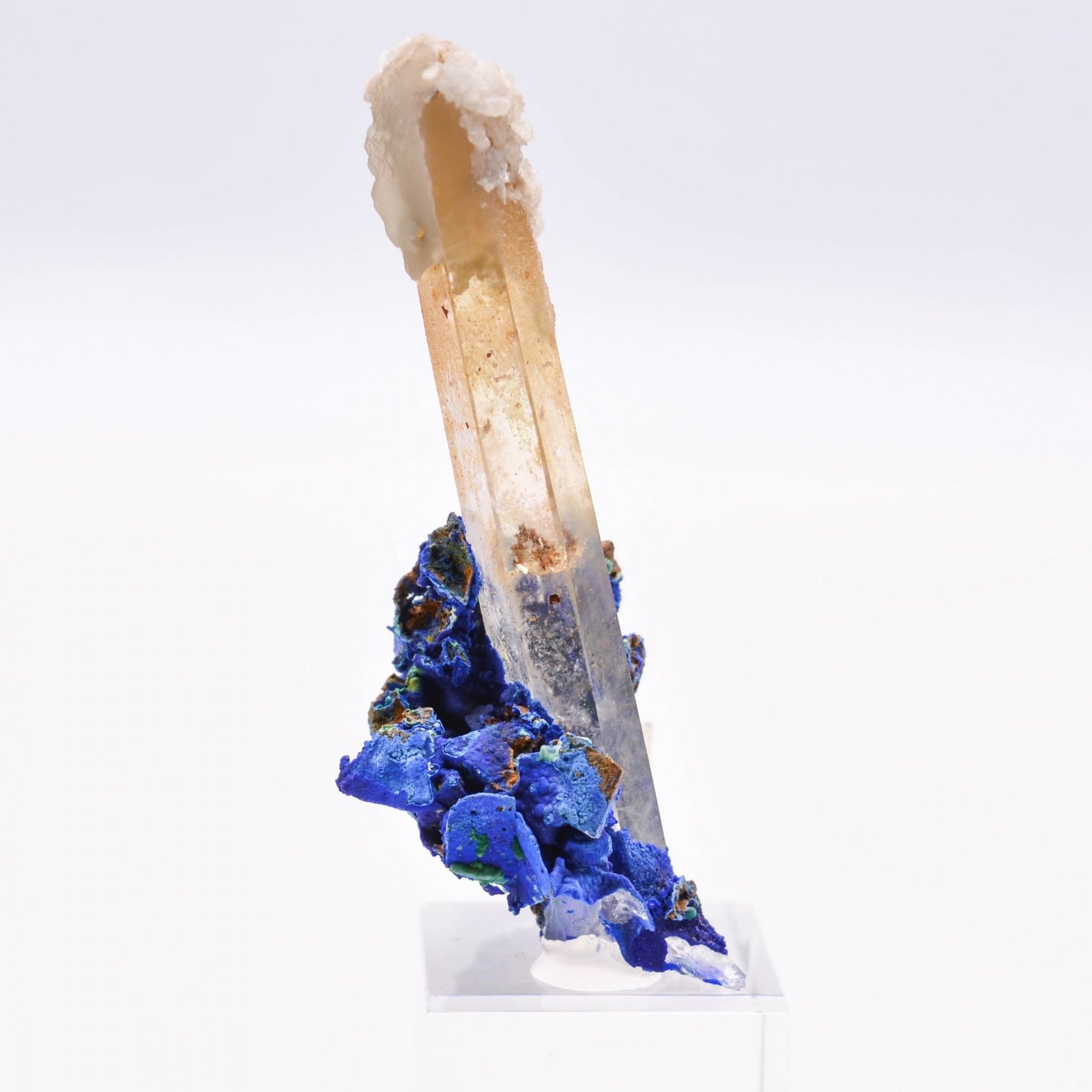 Quartz and azurite psm tetrahedrite - Mine à Giraud (La Gardette), Isère, France