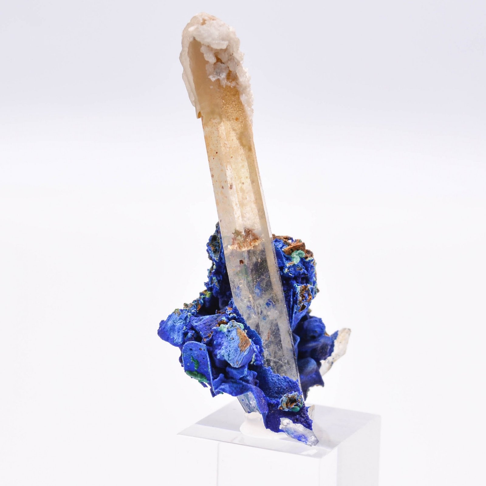 Quartz et azurite psm tétraèdrite - Mine à Giraud (La Gardette), Isère, France