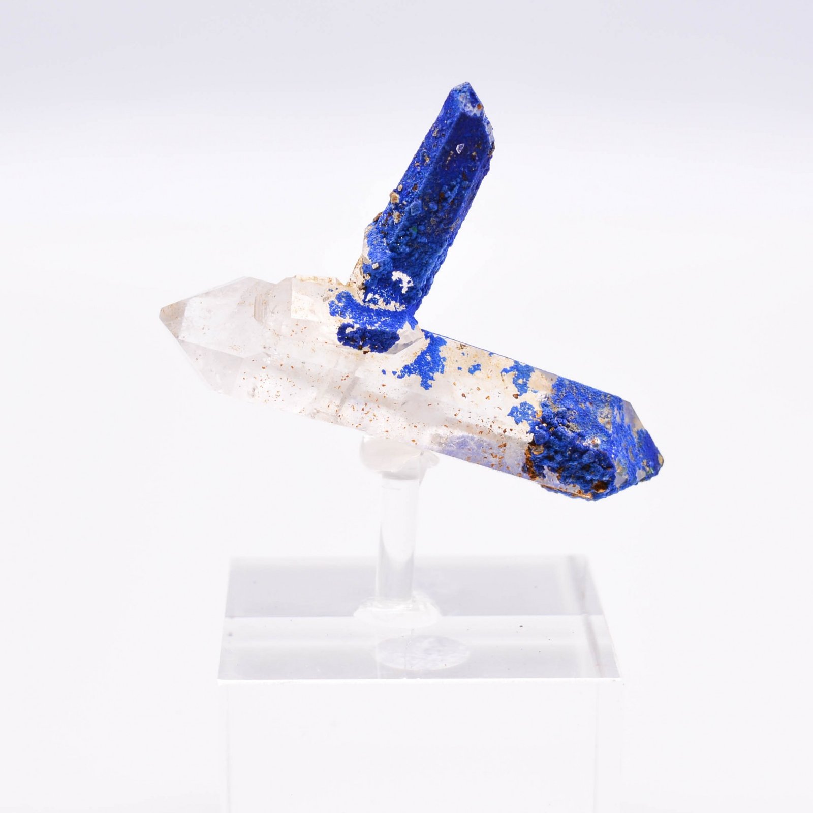 Quartz et azurite - Mine à Giraud (La Gardette), Isère, France