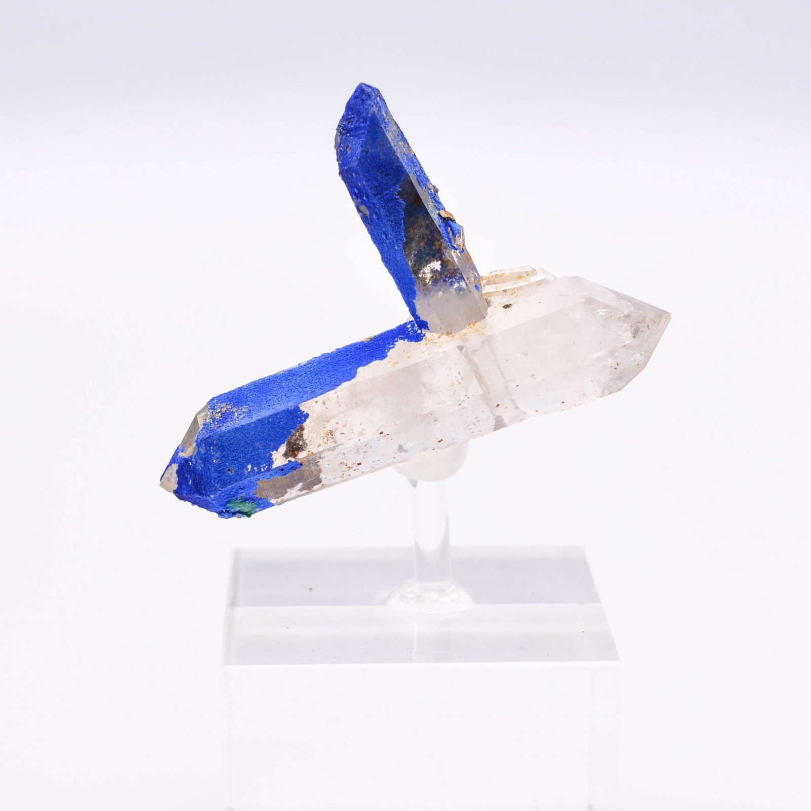 Quartz et azurite - Mine à Giraud (La Gardette), Isère, France