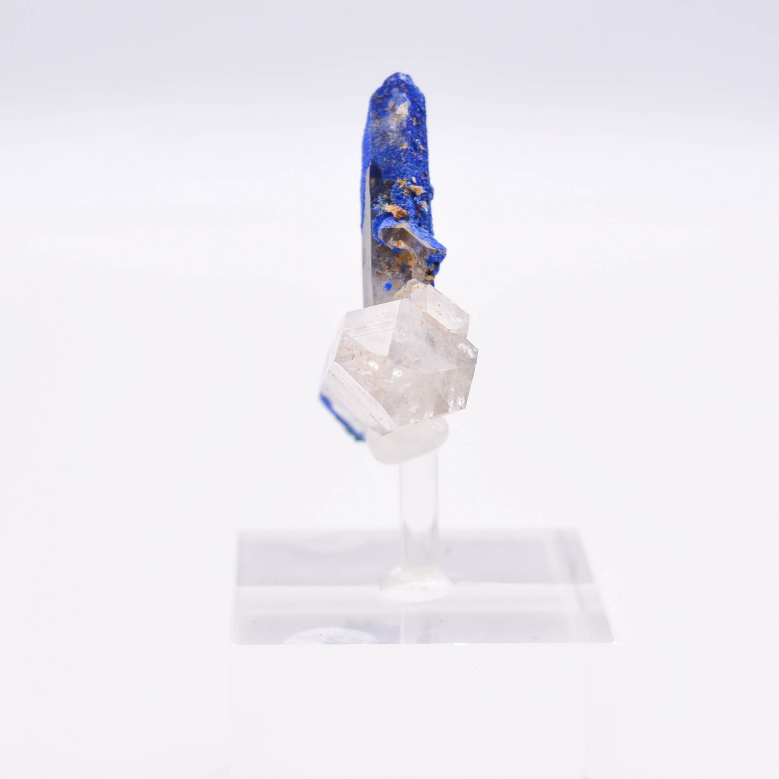 Quartz and azurite - Mine à Giraud (La Gardette), Isère, France