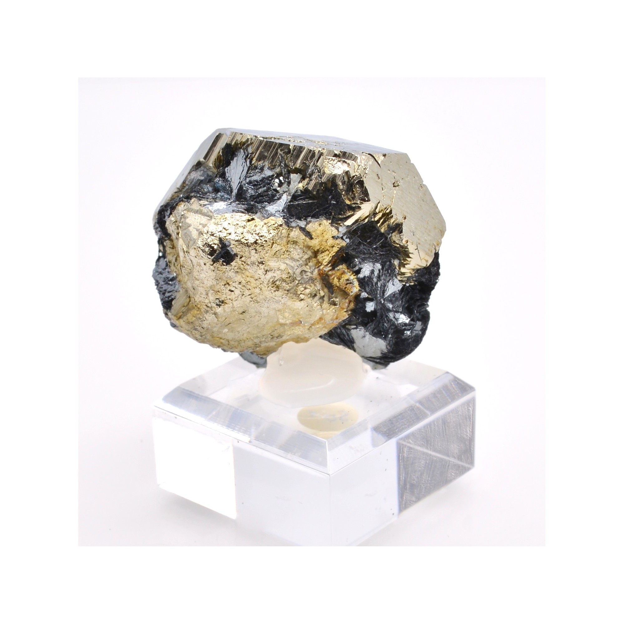 Pyrite et hématite - Mine Valle Giove, Rio Marina, Île d'Elbe, Toscane, Italie