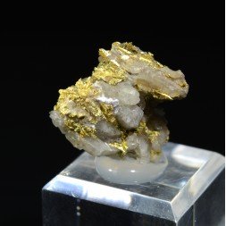 Native gold on quartz - Morbihan, France