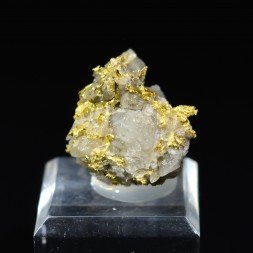 Native gold on quartz - Morbihan, France