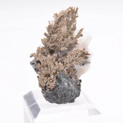 Argent natif sur calcite - Mine Bouismas, Maroc