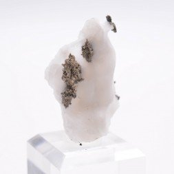 Native silver on calcite - Bouismas mine, Morocco