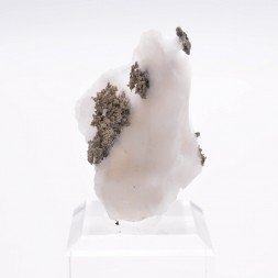 Native silver on calcite - Bouismas mine, Morocco