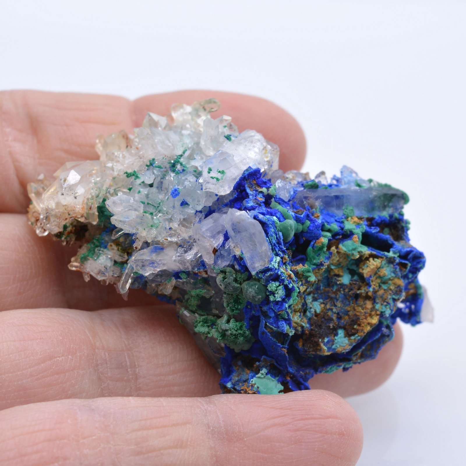 Azurite malachite et quartz - Mine à Giraud, Isère, France