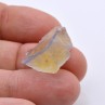 Yellow fluorite with blue border - La Barre mine, Puy-de-Dôme, France