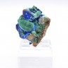 Azurite sur tétraèdrite, malachite et quartz - Mine à Giraud (La Gardette), Isère, France