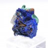 Azurite sur tétraèdrite, malachite et quartz - Mine à Giraud (La Gardette), Isère, France