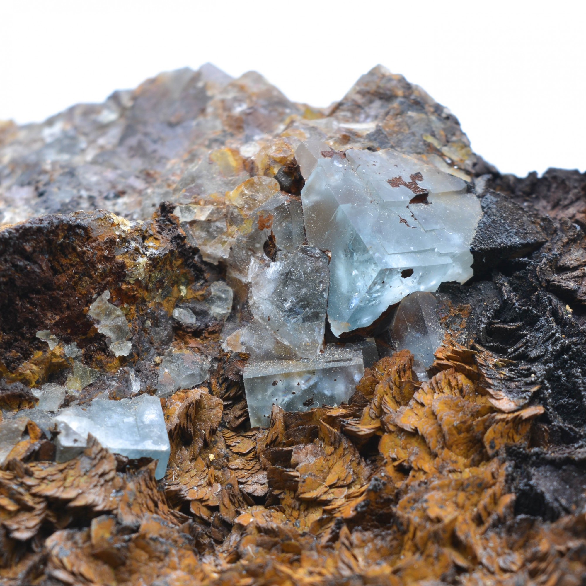 Fluorite and siderite - Mine de la Boule, Le Kaymar, Aveyron, France.