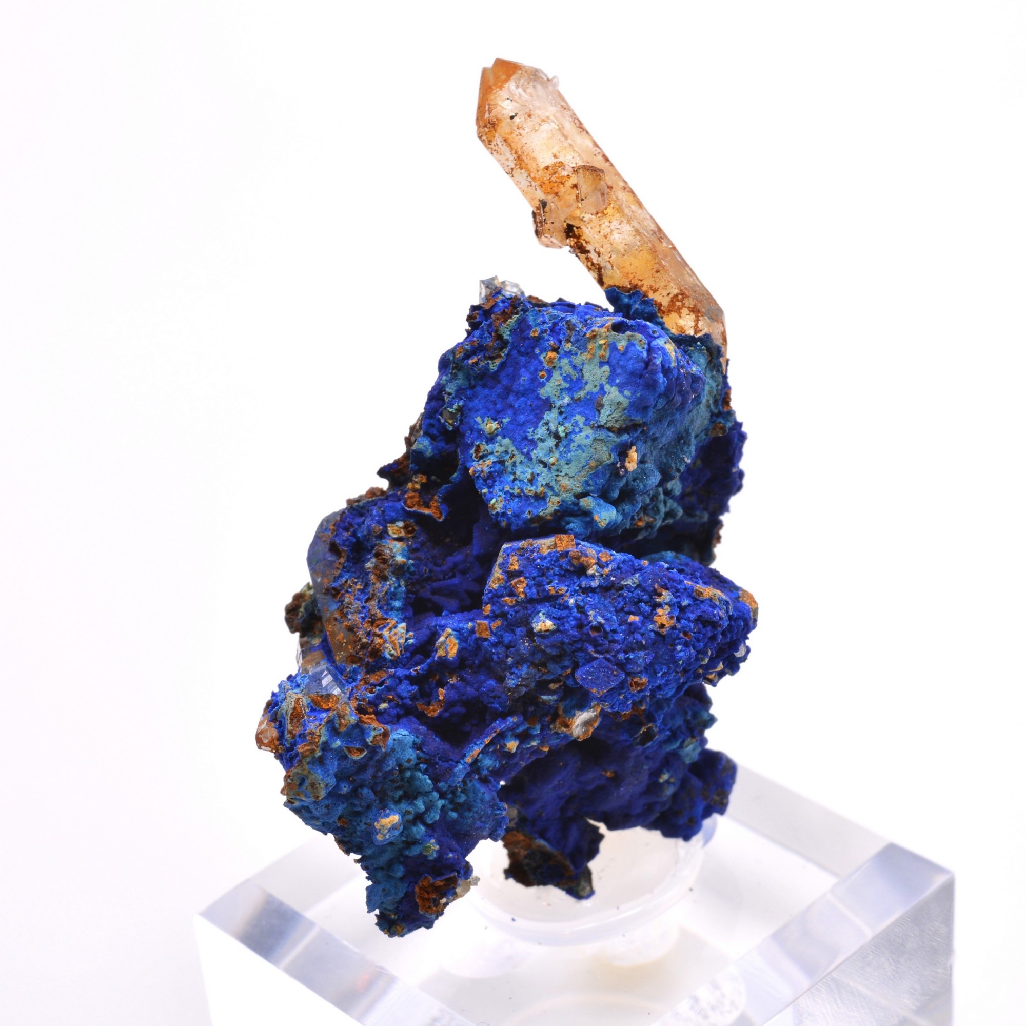 Azurite psm tetrahedrite and quartz - Mine à Giraud (La Gardette), Isère, France