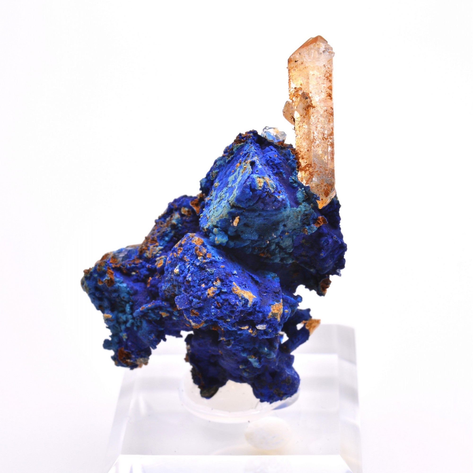 Azurite psm tetrahedrite and quartz - Mine à Giraud (La Gardette), Isère, France