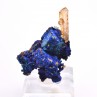 Azurite psm tétraèdrite et quartz - Mine à Giraud (La Gardette), Isère, France