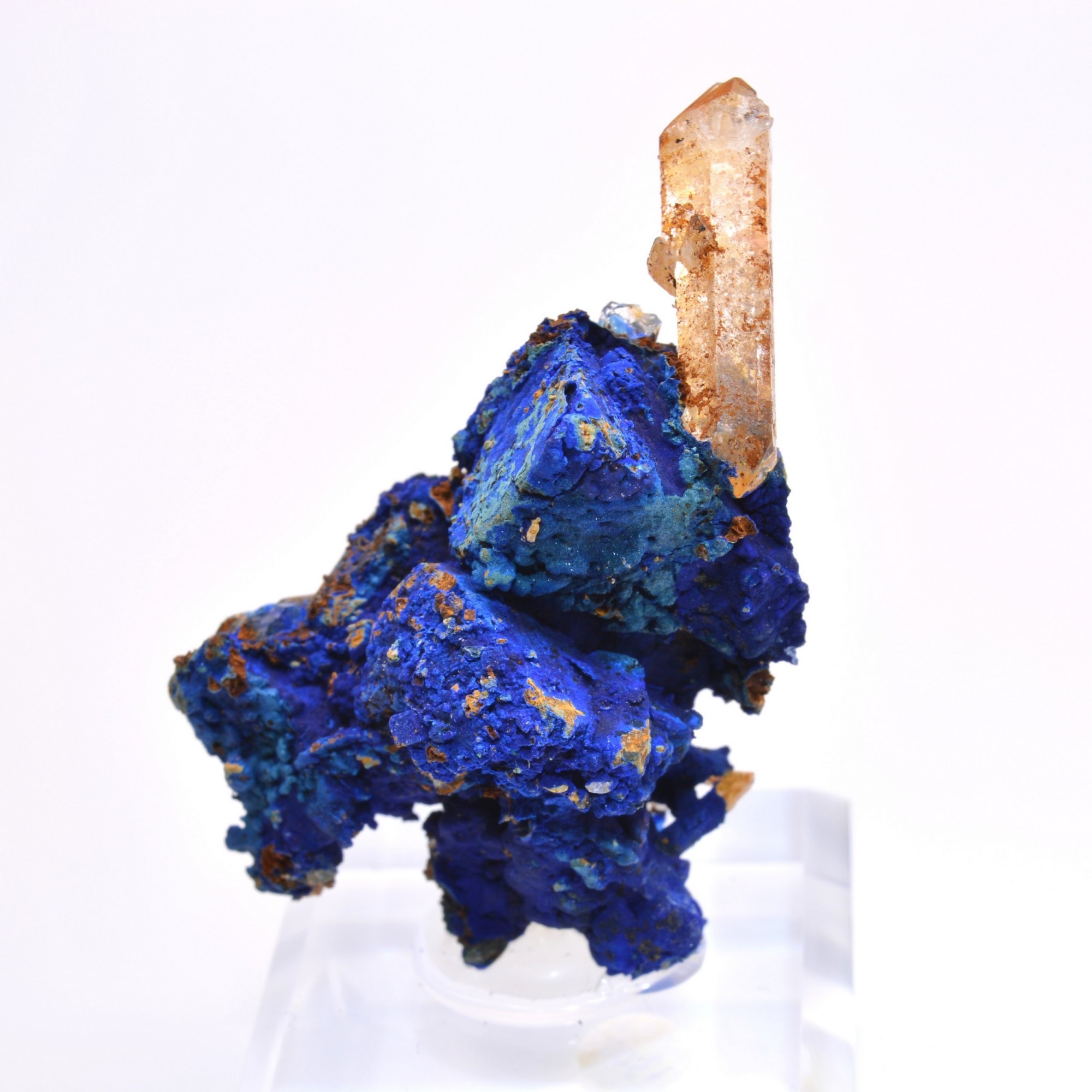 Azurite psm tetrahedrite and quartz - Mine à Giraud (La Gardette), Isère, France