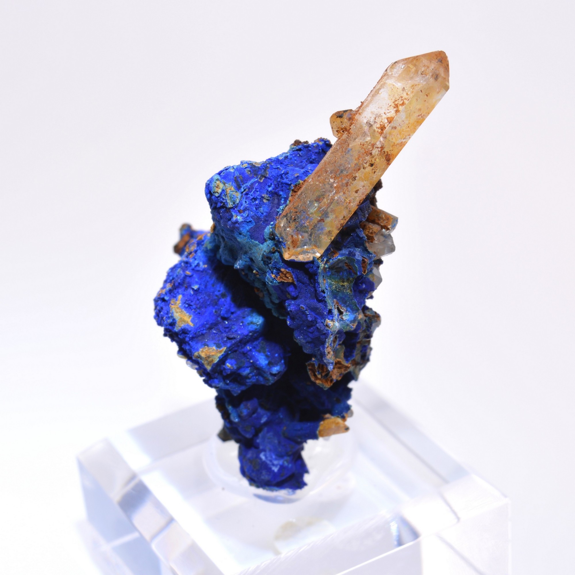 Azurite psm tetrahedrite and quartz - Mine à Giraud (La Gardette), Isère, France