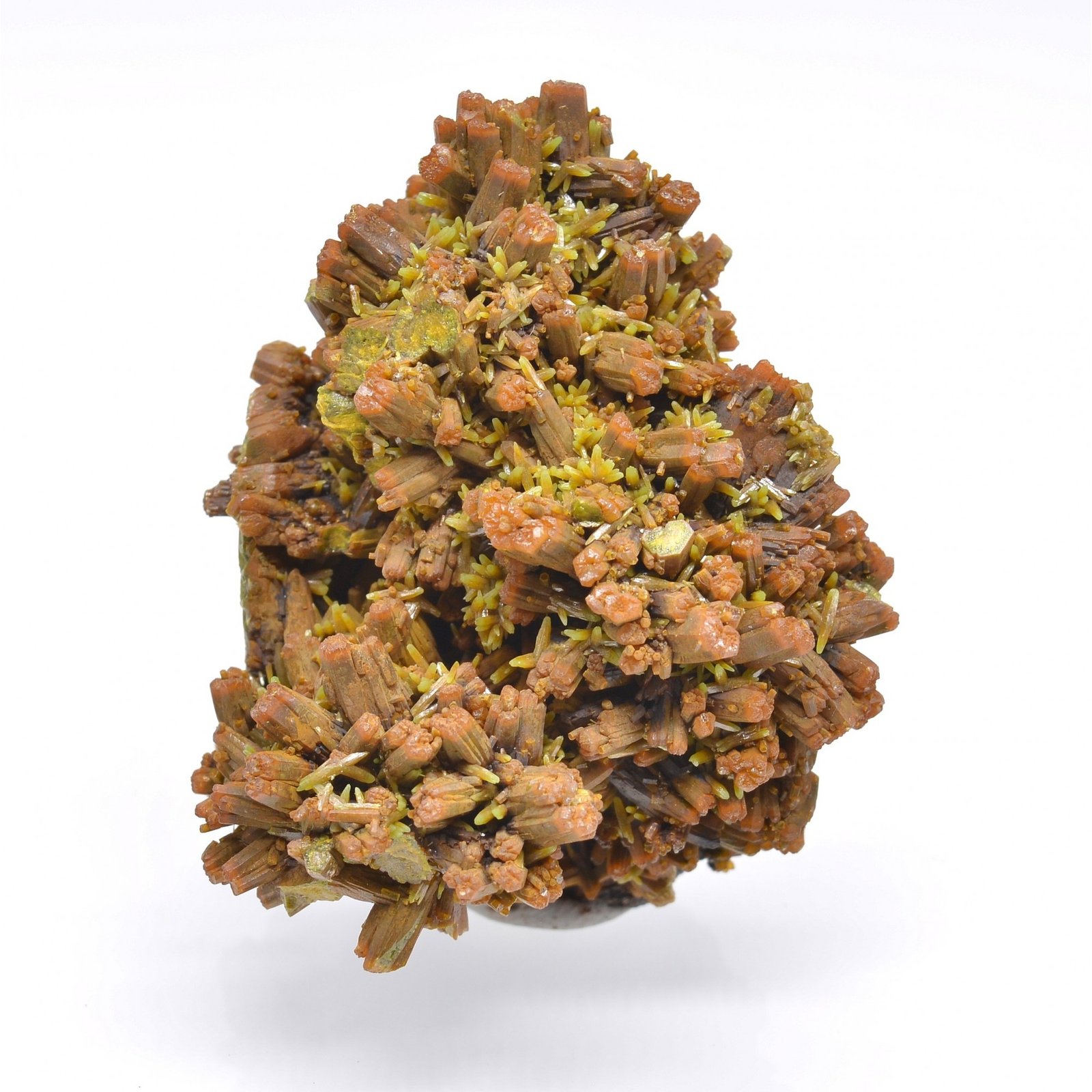 Pyromorphite sur barytine - Mine des Farges, Ussel, Corrèze, France