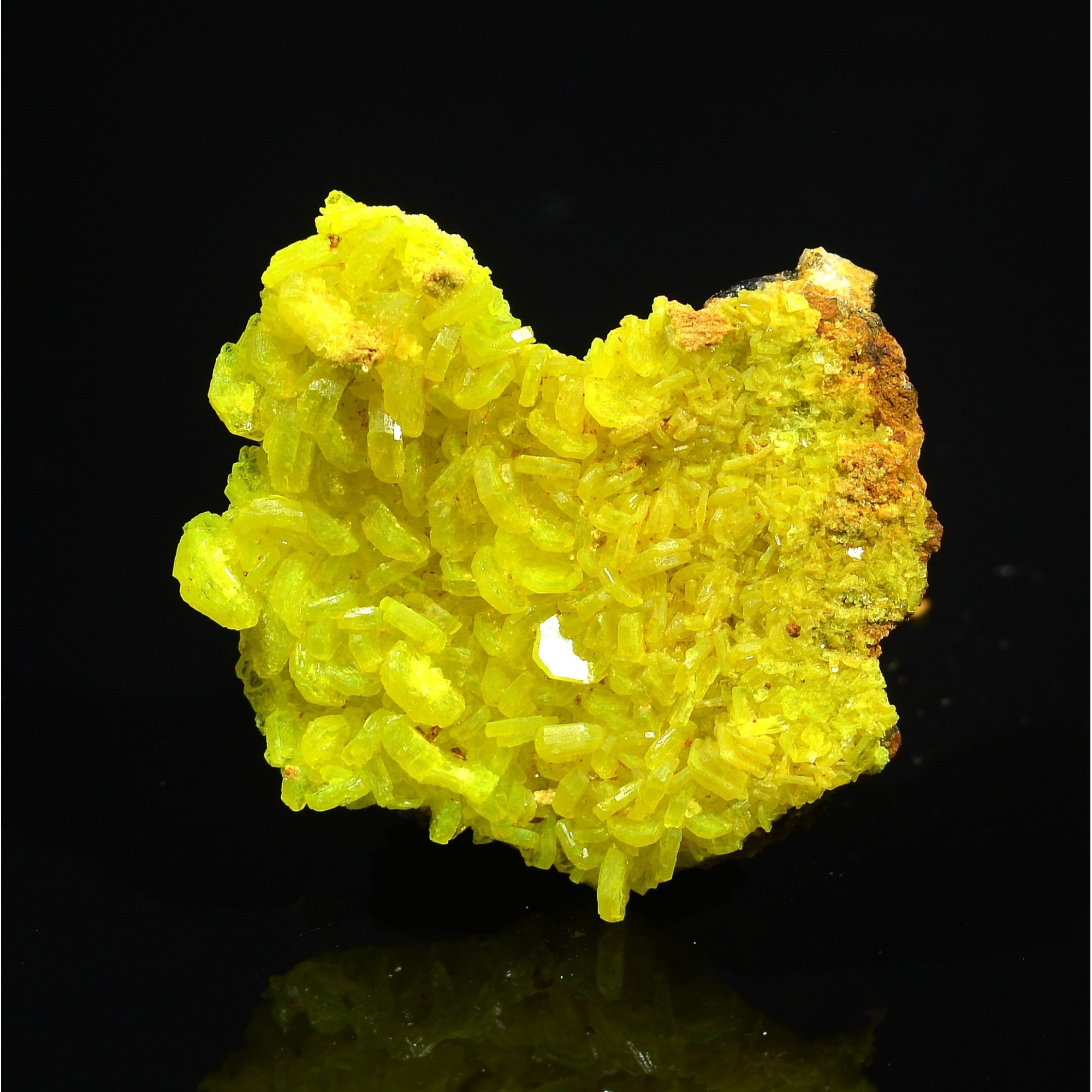 Autunite - Mine de Margnac, Haute-Vienne, France.