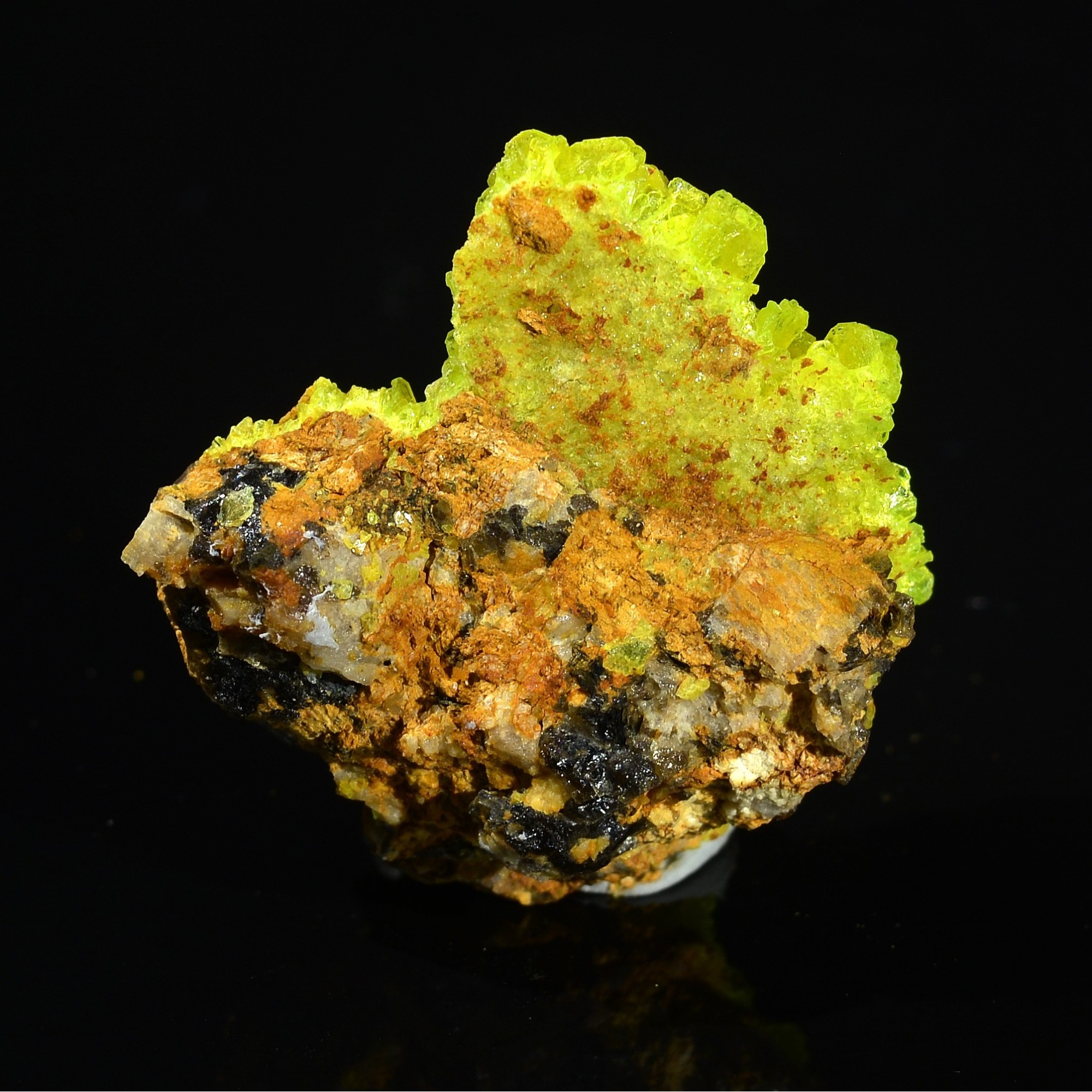 Autunite - Mine de Margnac, Haute-Vienne, France.